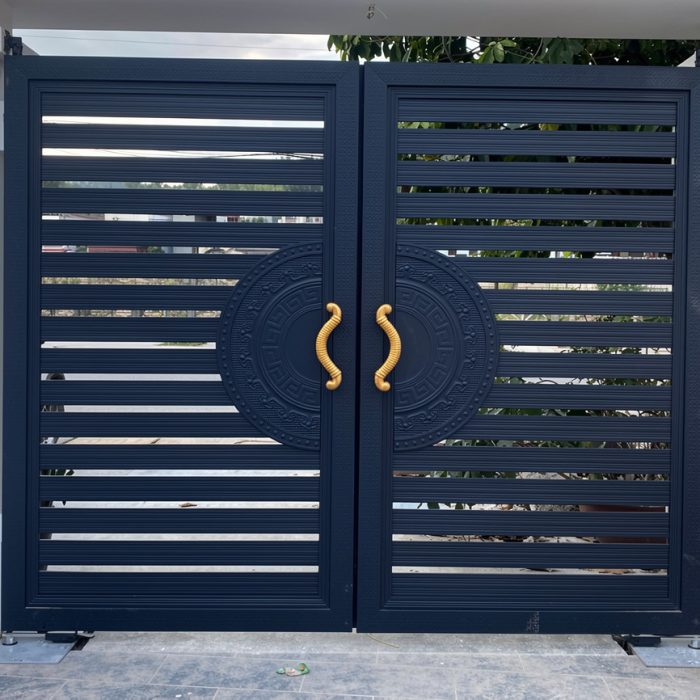 Cổng sắt âm sàn 2 cánh